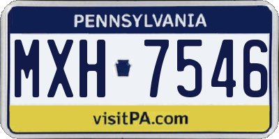 PA license plate MXH7546
