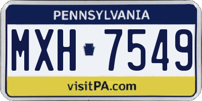 PA license plate MXH7549