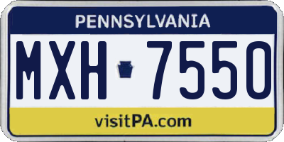 PA license plate MXH7550
