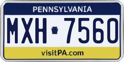 PA license plate MXH7560