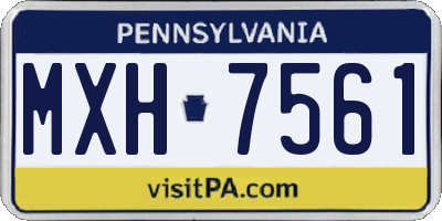 PA license plate MXH7561