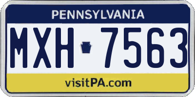 PA license plate MXH7563