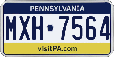 PA license plate MXH7564