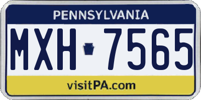 PA license plate MXH7565
