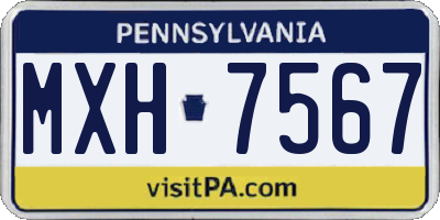 PA license plate MXH7567