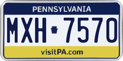 PA license plate MXH7570