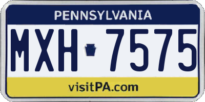 PA license plate MXH7575