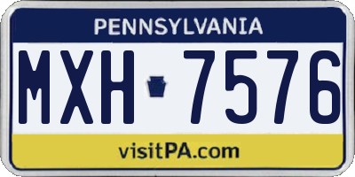 PA license plate MXH7576