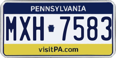 PA license plate MXH7583