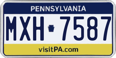 PA license plate MXH7587