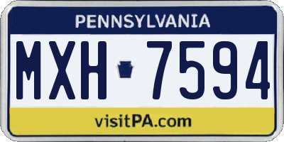 PA license plate MXH7594