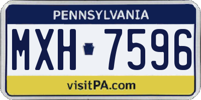PA license plate MXH7596
