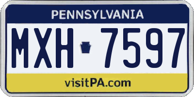 PA license plate MXH7597
