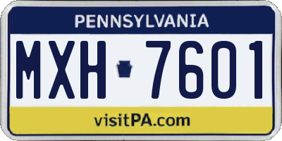 PA license plate MXH7601