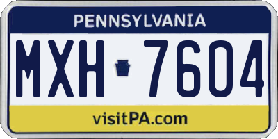 PA license plate MXH7604
