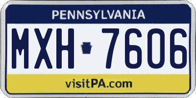 PA license plate MXH7606