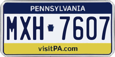 PA license plate MXH7607