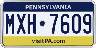 PA license plate MXH7609