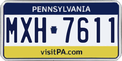 PA license plate MXH7611