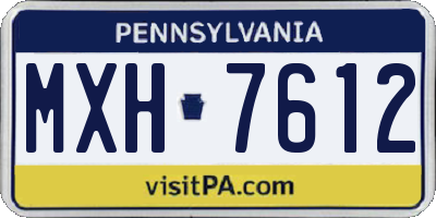 PA license plate MXH7612