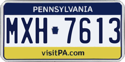 PA license plate MXH7613