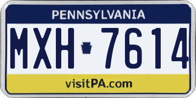 PA license plate MXH7614