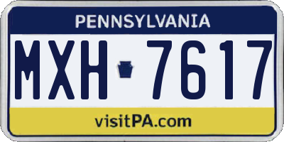 PA license plate MXH7617