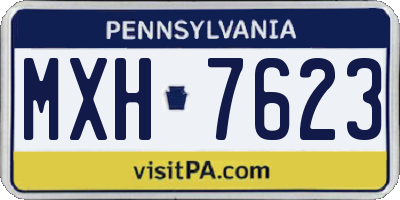 PA license plate MXH7623