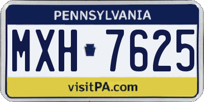 PA license plate MXH7625