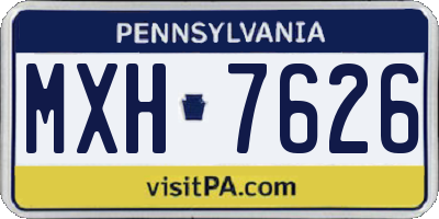 PA license plate MXH7626