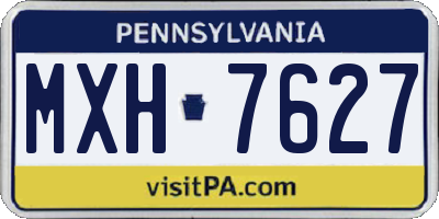 PA license plate MXH7627