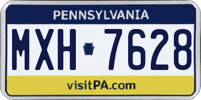 PA license plate MXH7628