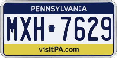 PA license plate MXH7629