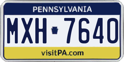 PA license plate MXH7640