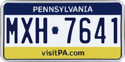 PA license plate MXH7641