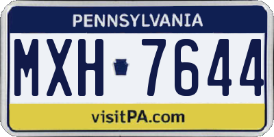 PA license plate MXH7644
