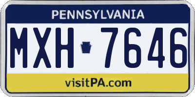 PA license plate MXH7646