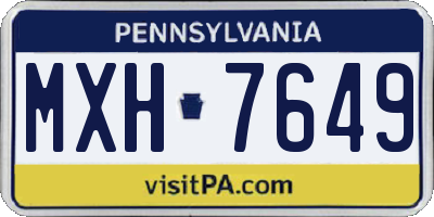 PA license plate MXH7649