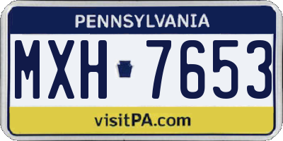 PA license plate MXH7653