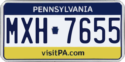 PA license plate MXH7655