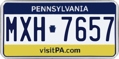 PA license plate MXH7657