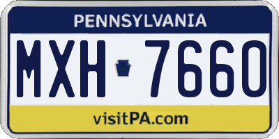 PA license plate MXH7660