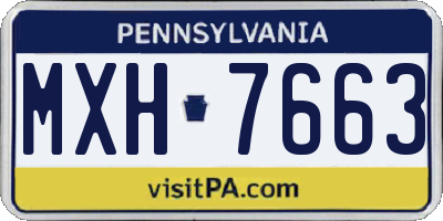 PA license plate MXH7663