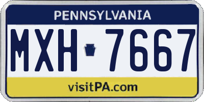 PA license plate MXH7667