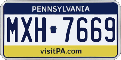 PA license plate MXH7669