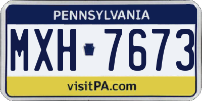 PA license plate MXH7673