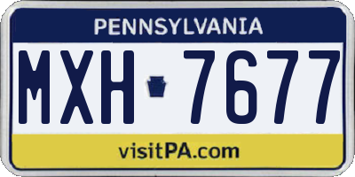 PA license plate MXH7677