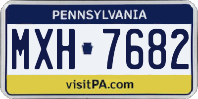 PA license plate MXH7682