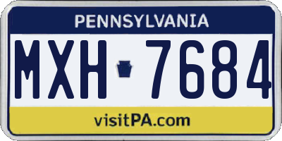 PA license plate MXH7684