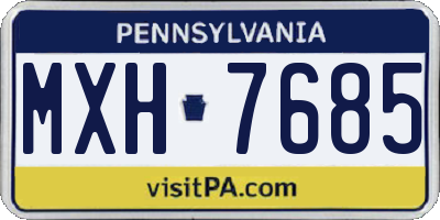 PA license plate MXH7685